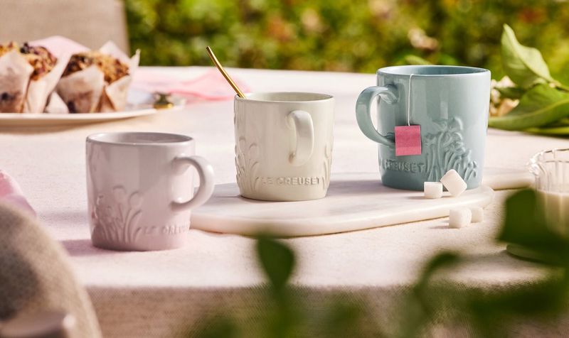 Le Creuset koffiekop Jardin sea salt