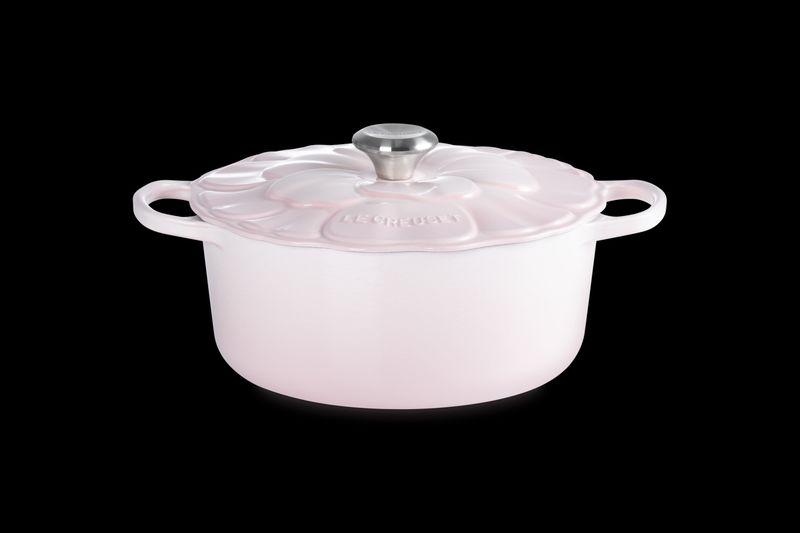 Bloesem Braadpan in Geëmailleerd Gietijzer shell pink 26cm