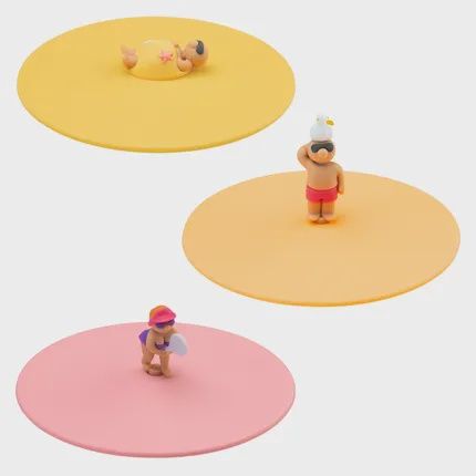 My Lid display van 24 zomerdeksels Beach Friends - geel