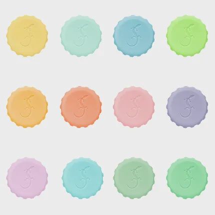 Lurch 12 gekleurde pastel kroonkurken ø3.1cm H1cm