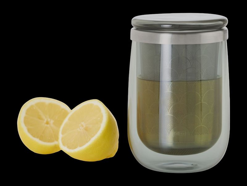 AdHoc  Fusion Theeglas met filter - 400 ml - Grijs