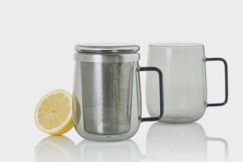 AdHoc Yuna Theeglas met filter  560 ml, Grijs