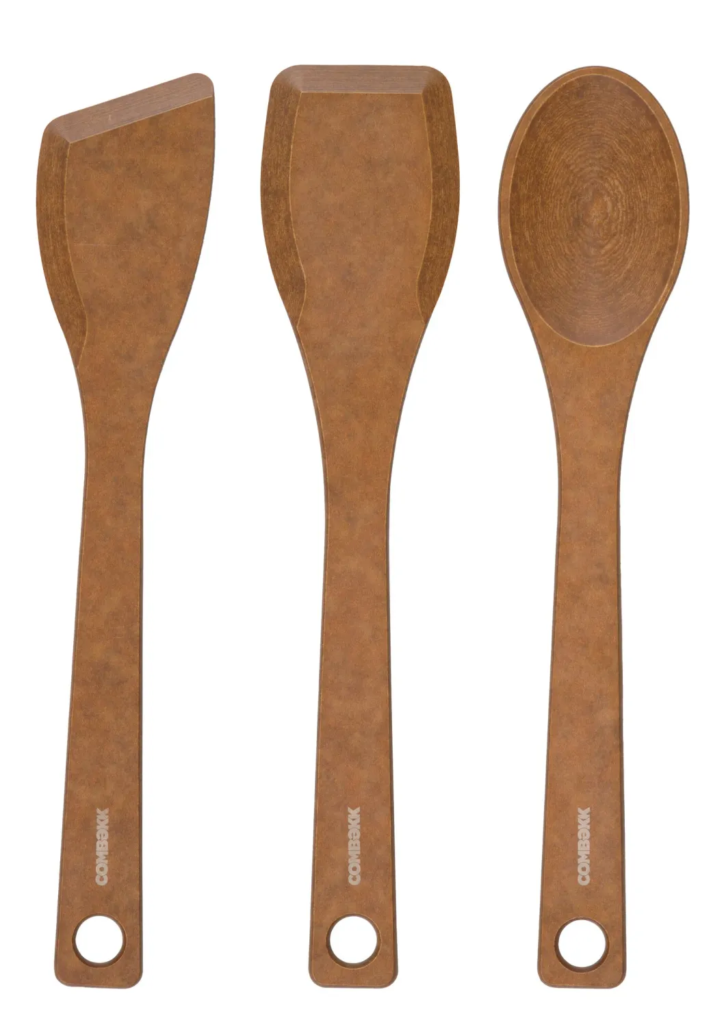 Combekk spatelset  geperst houtvezel 3pcs- Brown