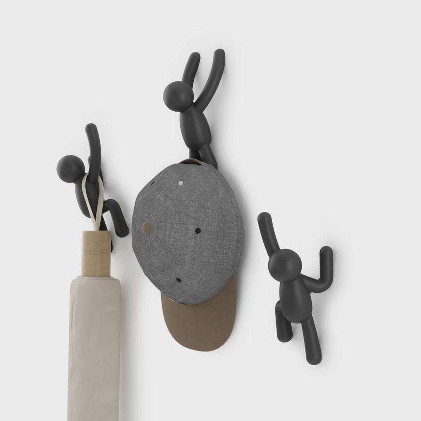Umbra Buddy wandhaken, set van 3 zwart