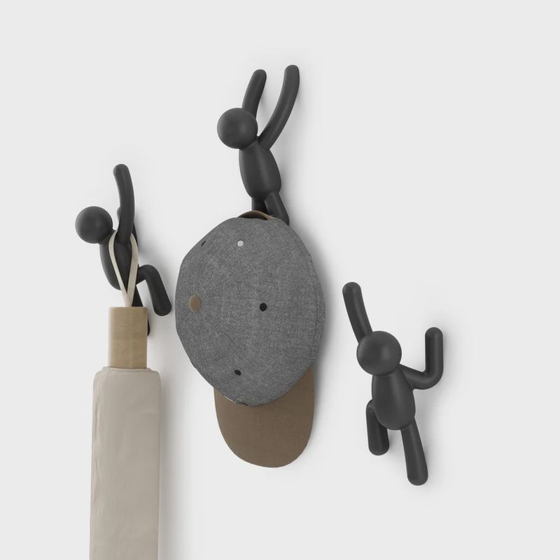 Umbra Buddy wandhaken, set van 3 zwart