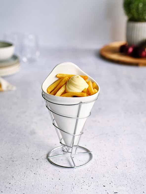Cosy en Trendy Frietzak met houder porselein