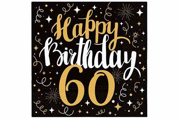 PAW servet Gold Birthday 60  - 20 stuks