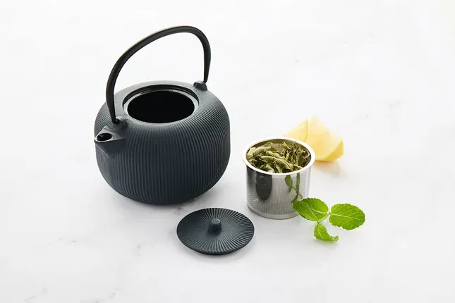 Point Virgule Theepot uit gietijzer met interne emaillaag 1L Misty Grey