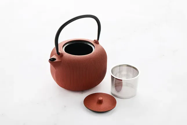 Theepot uit gietijzer met interne emaillaag 1L Burnt Orange