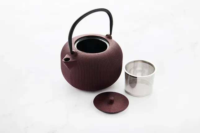 Point Virgule Theepot uit gietijzer met interne emaillaag 1L Vintage Maroon
