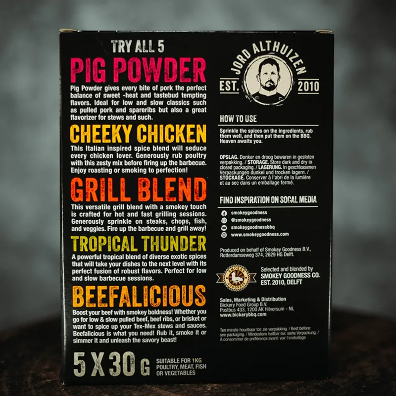 Smokey Goodness Try All 5 BBQ Rub- 5 x 30 gram