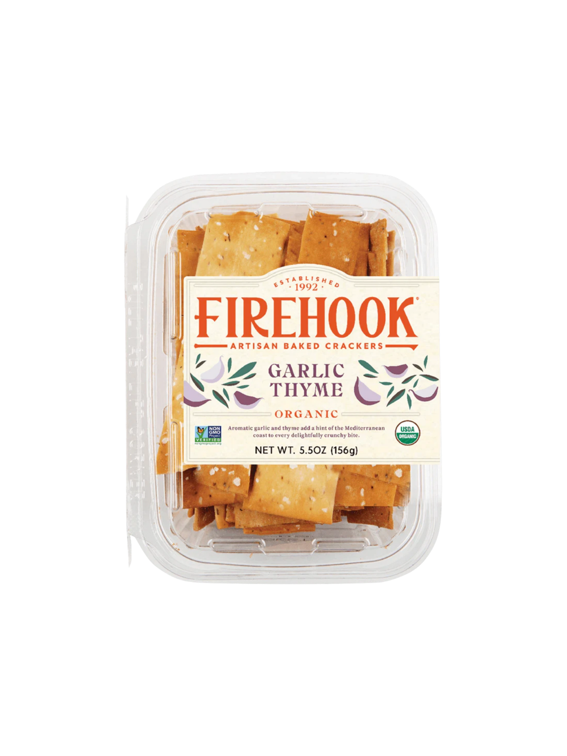 Firehook Organic Garlic Thyme Crackers