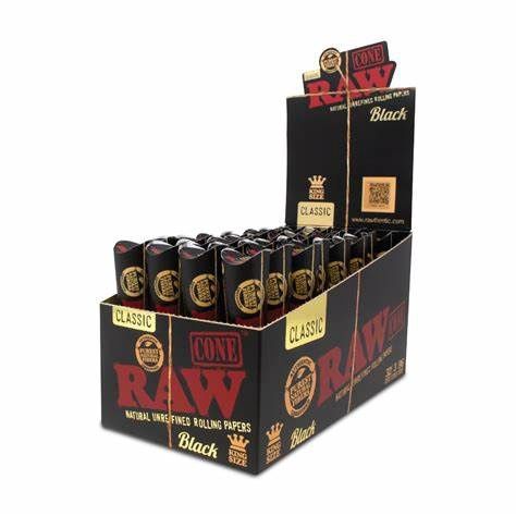Raw Cone Black King Size 3 Pk