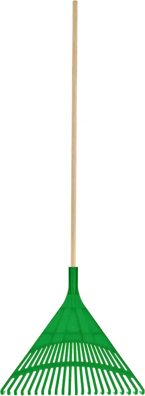 Green Rake Wood Handle