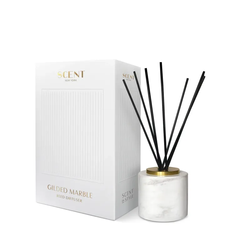 gilded marble reed diffuser