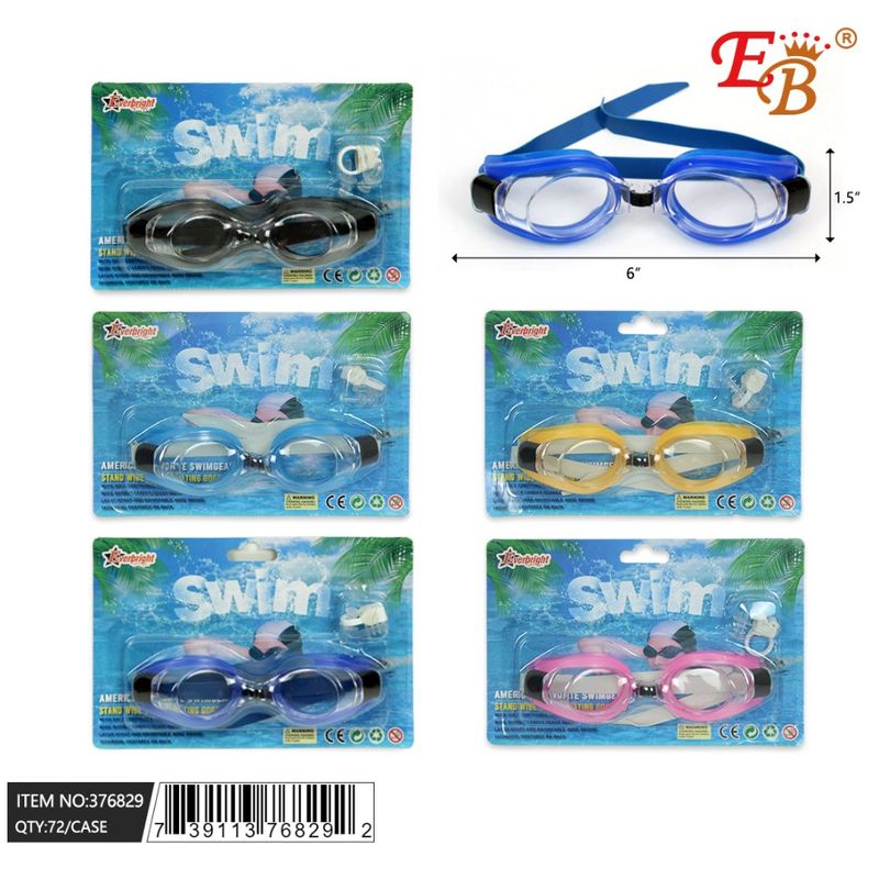 6&quot; SWIMMING GOGGLES . asst color