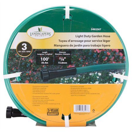Garden Hose, 100 Ft L, Female X Male, PVC, Green