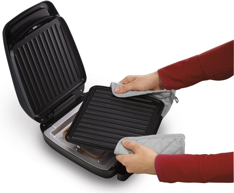 BLACK INDOOR GRILL REMOVABLE PLATE