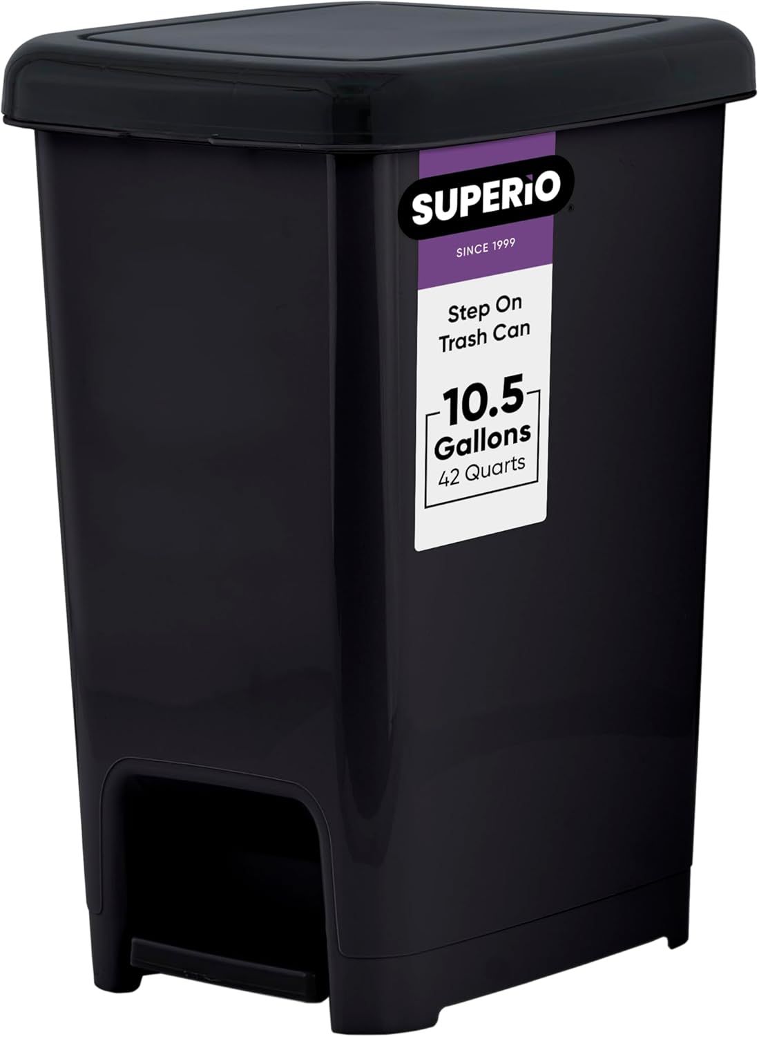 Slim Step Trash Can Black 10.5 Gal