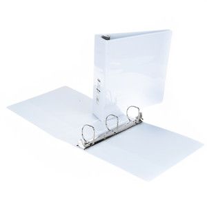 2 Inch View Binder - 3-Way View - Two Inside Pockets - D-Rings - White - Creative Colors