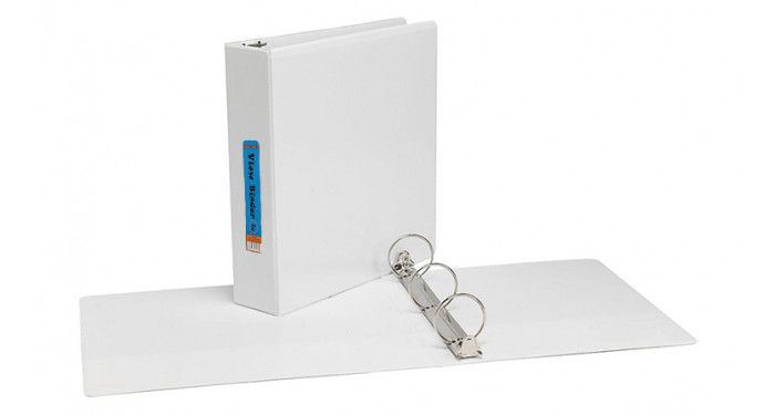 2 Inch View Binder - 3-Way View - Two Inside Pockets - D-Rings - White - Creative Colors