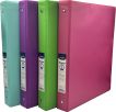Binder - 1 Inch - 3 Ring - 2 Inner Pockets - Turquoise Pink Purple Green - Creative Colors