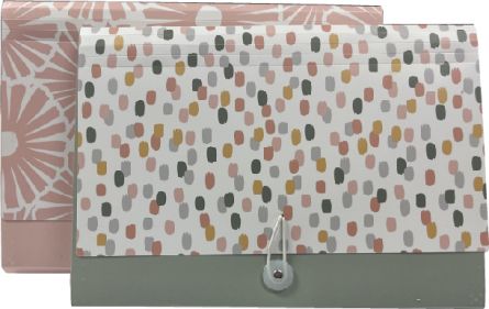 Expanding File - 13 Pocket - Letter Size - 12.81 X 9.19 Inch - Fashion Prints - 2 Assorted