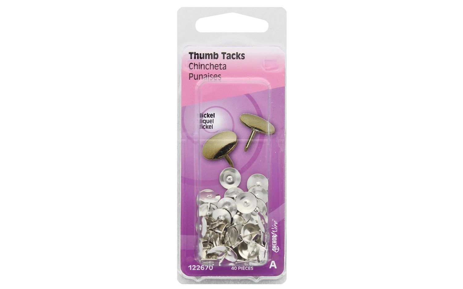 THUMBTACKS - PACK OF 40 SILVER