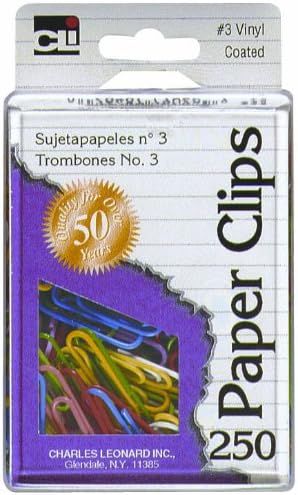 Paper Clips - #3 - Coated - Asst Colors - 250/Bx - Reusable Bx