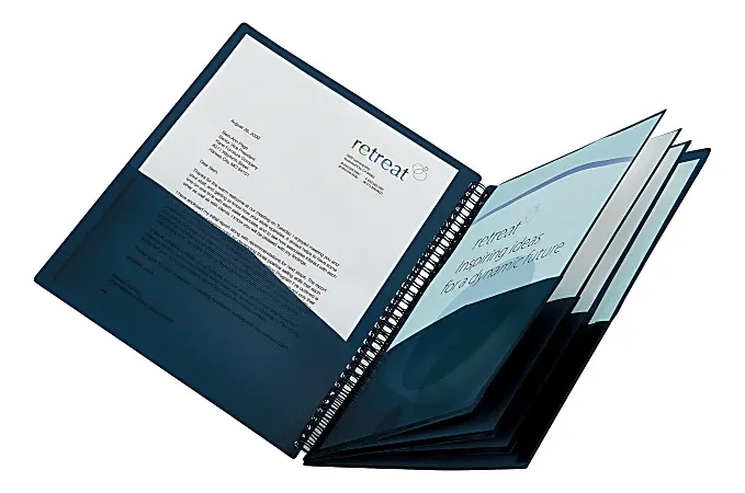 8 Pocket Folder W. Clear View Asst Colors