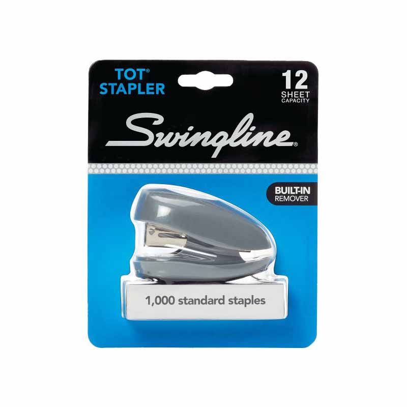 TOT MINI STAPLER with Built-in Staple Remover asst color