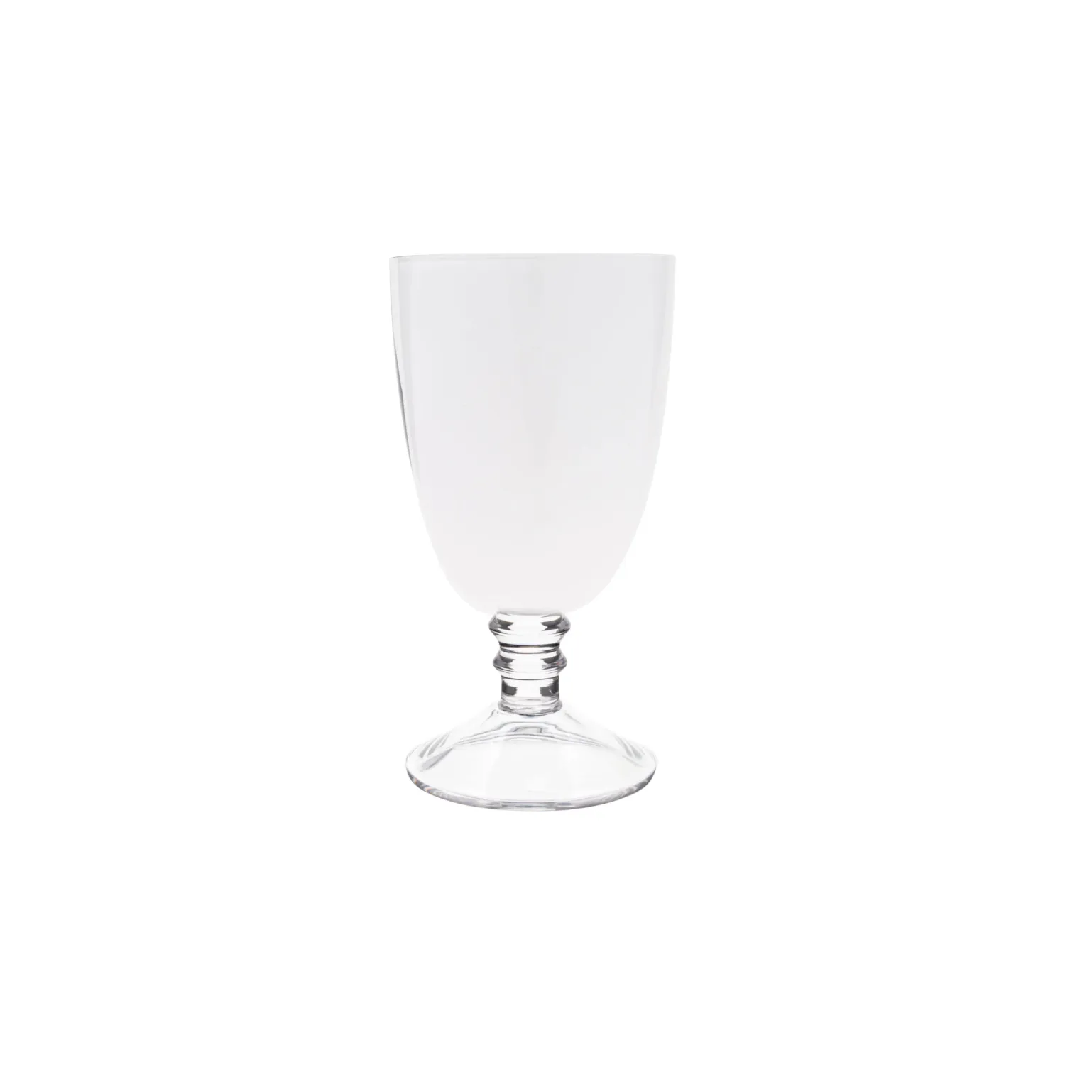 Set of 6 Vikko Decor - Iris  White  Clear Stem  Glass Goblet  20.5 Oz&quot;