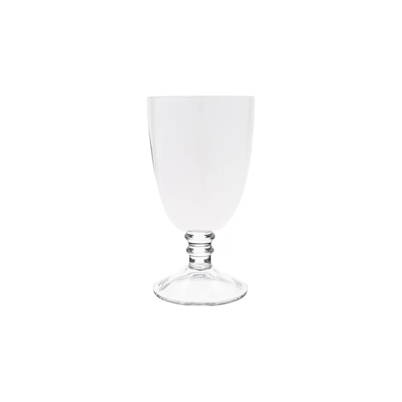 Set of 6 Vikko Decor - Iris  White  Clear Stem  Glass Goblet  20.5 Oz&quot;