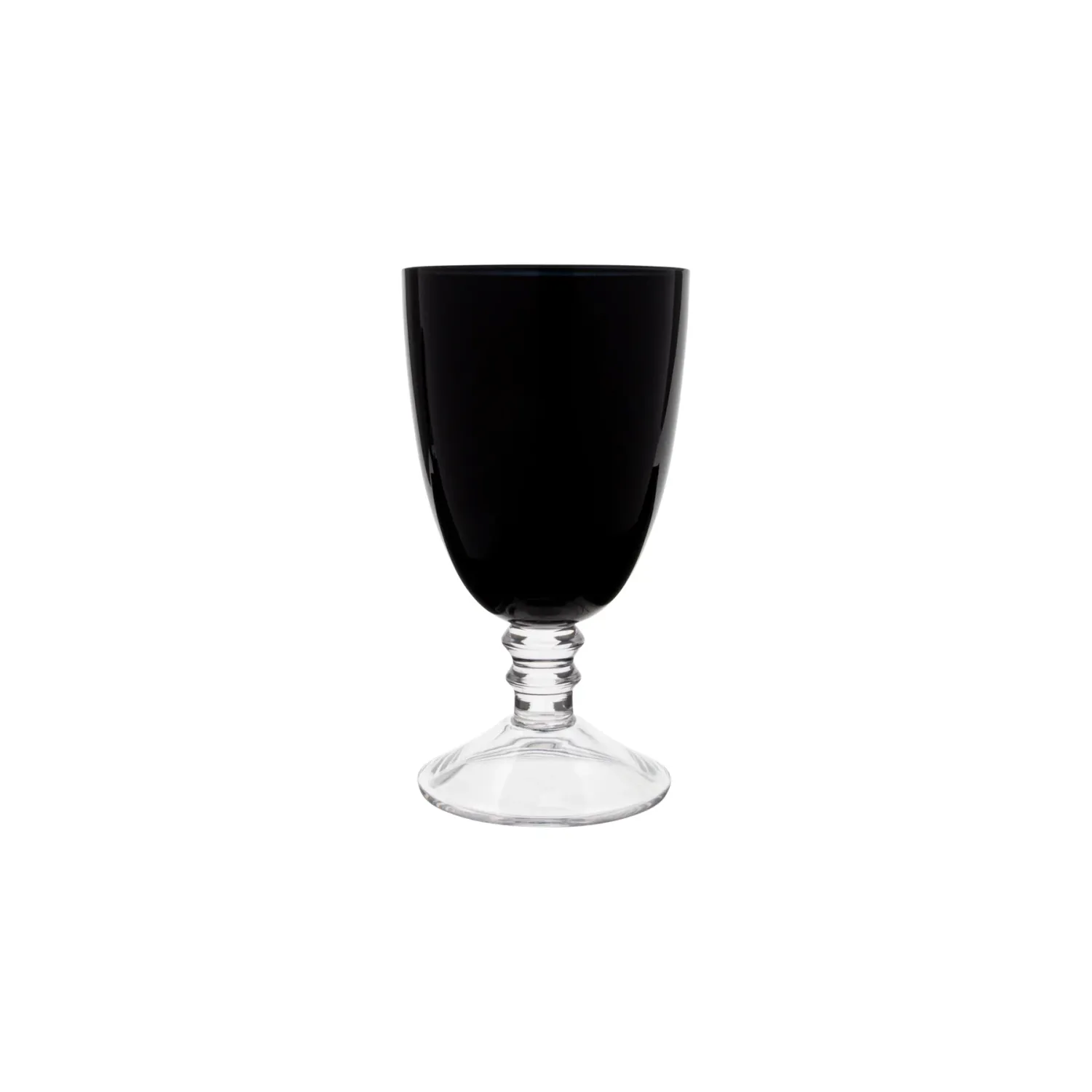 Set of 6 Vikko Decor - Iris Black  Clear Stem  Glass Goblet  20.5 Oz&quot;