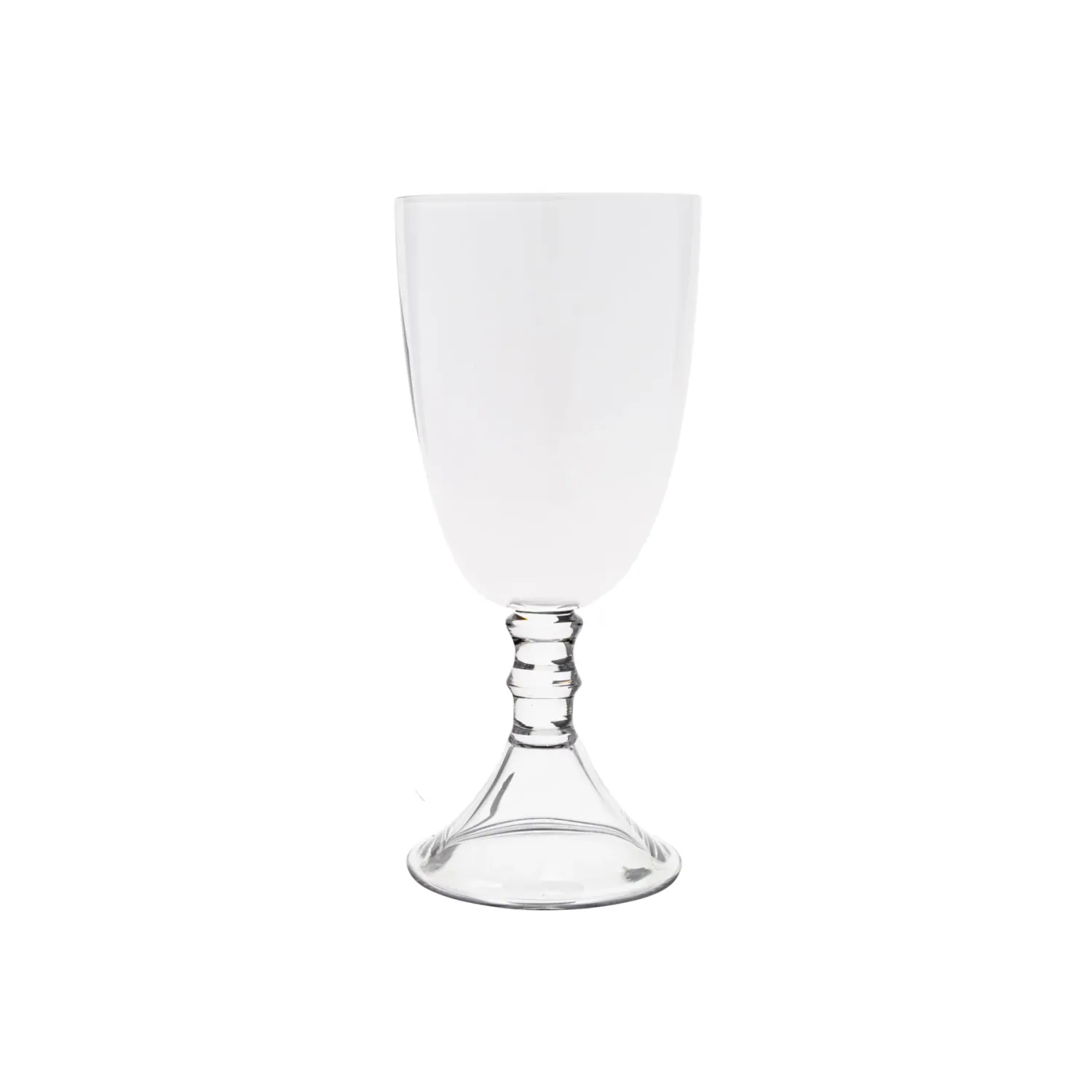 Set of 6 Vikko Decor - Iris  White  Clear Stem  Glass Goblet  18 Oz&quot;