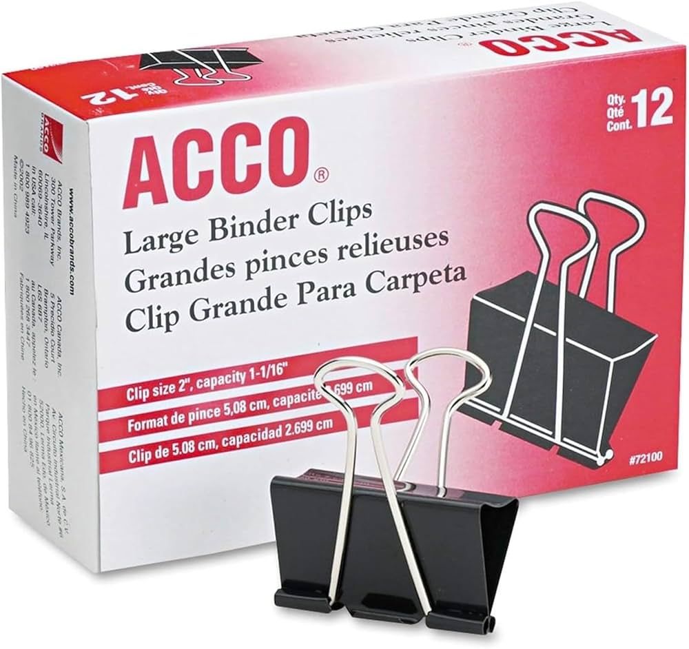 Lg. Binder Clips# 2&quot; 12/BX