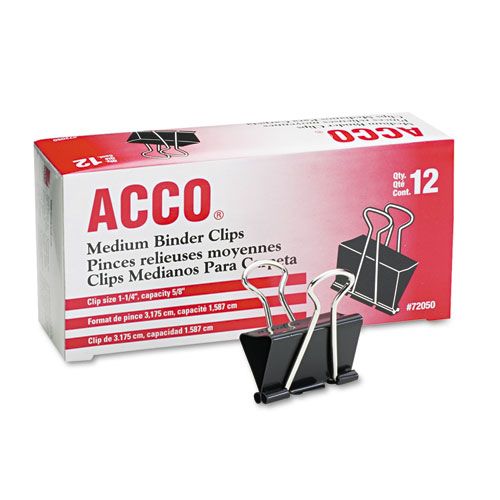 Med. (11/4&quot;) Binder Clips 12/BX