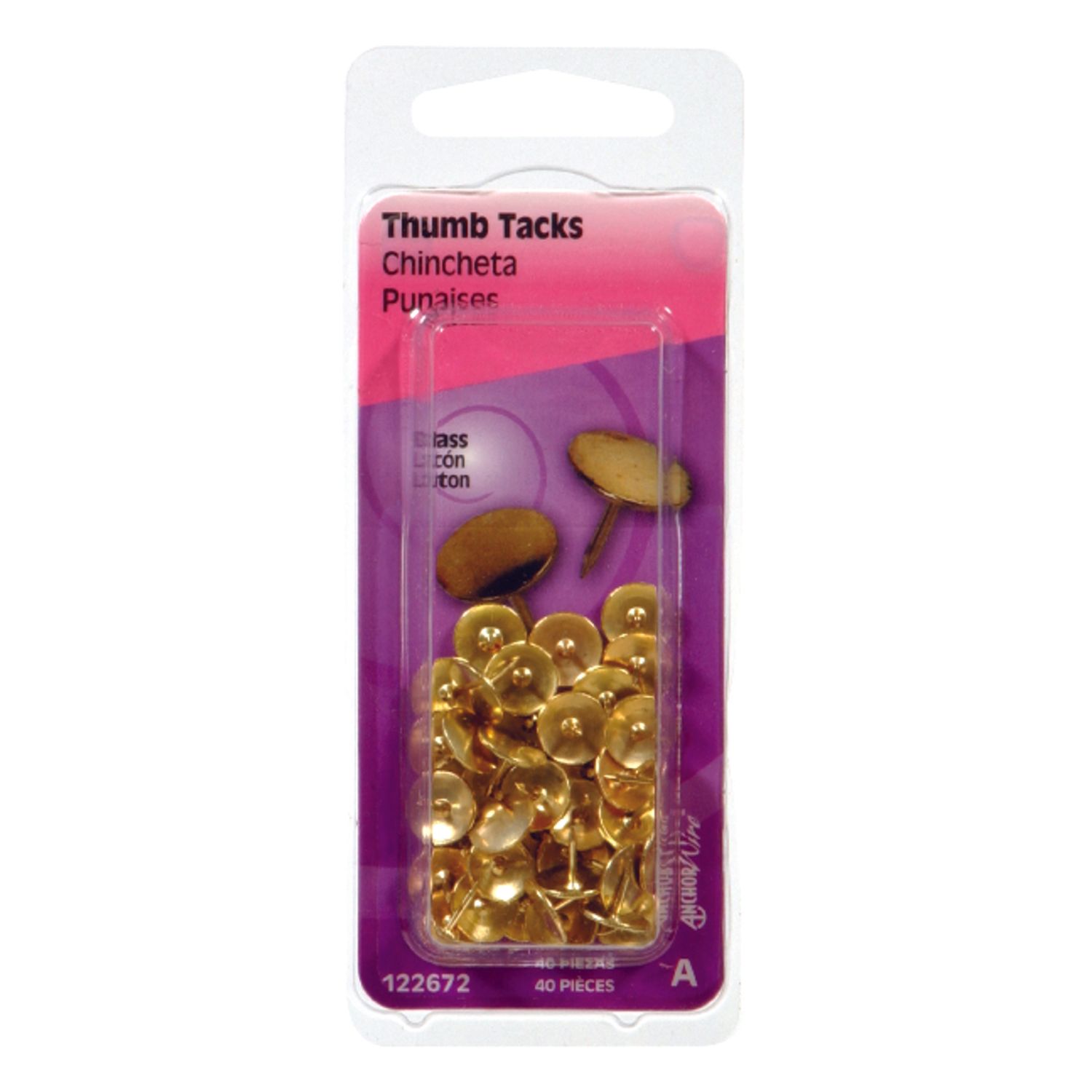 THUMBTACKS - PACK OF 40 GOLD