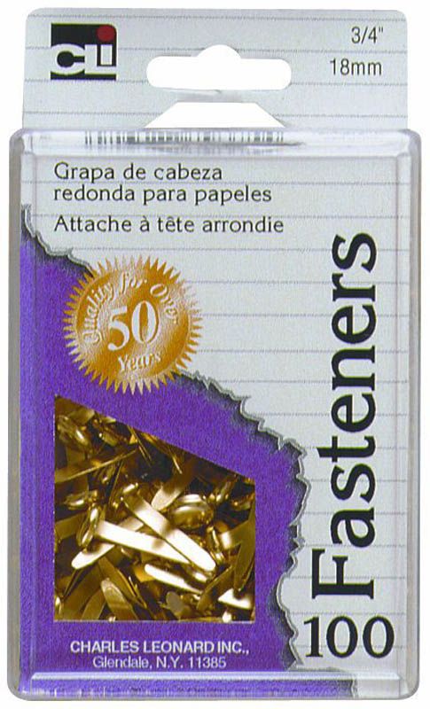 Fasteners Brass Plated 3/4&quot;- Reusable Box - 100/Bx