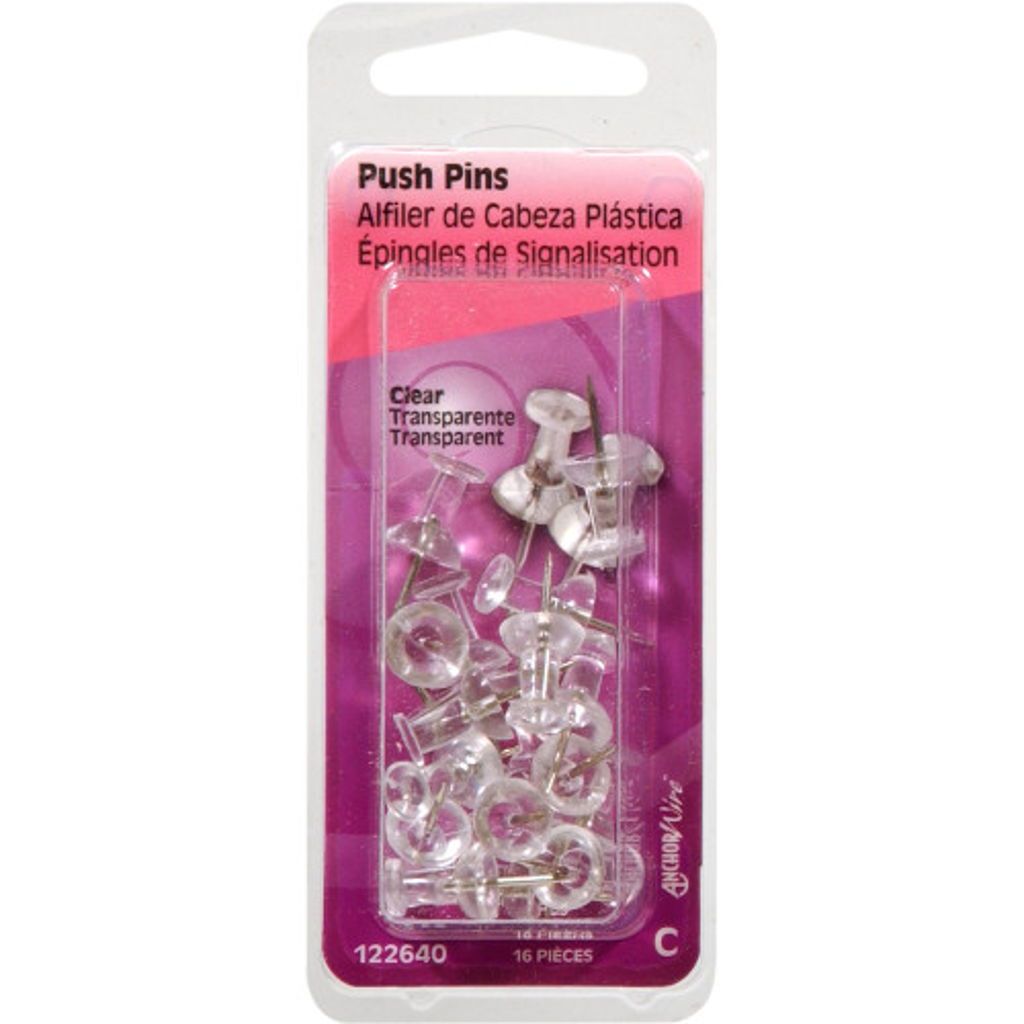 PUSH PINS - PACK OF 25 CLEAR