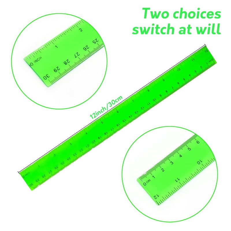12" Plastic Ruler asst color