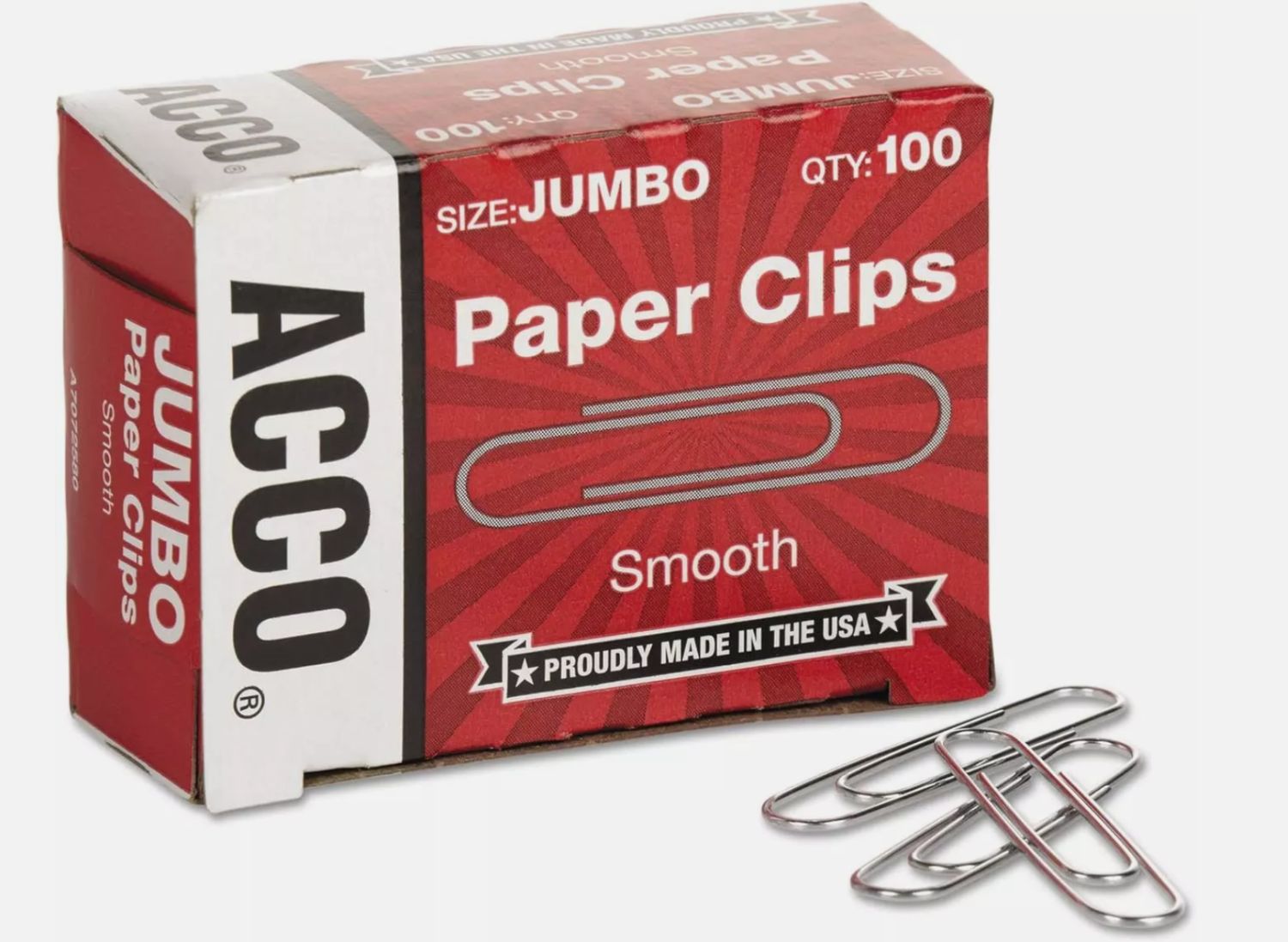 Jumbo Paper Clips# 100/BX