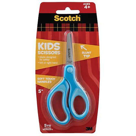 Kids Scissors Soft Grip Handles Blunt 4+ 5" asst colors