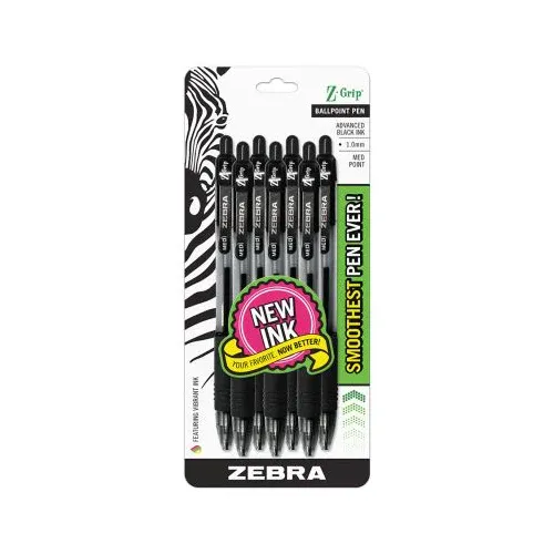 Z-Grip RT Ballpoint 1.0mm Blk 5pk