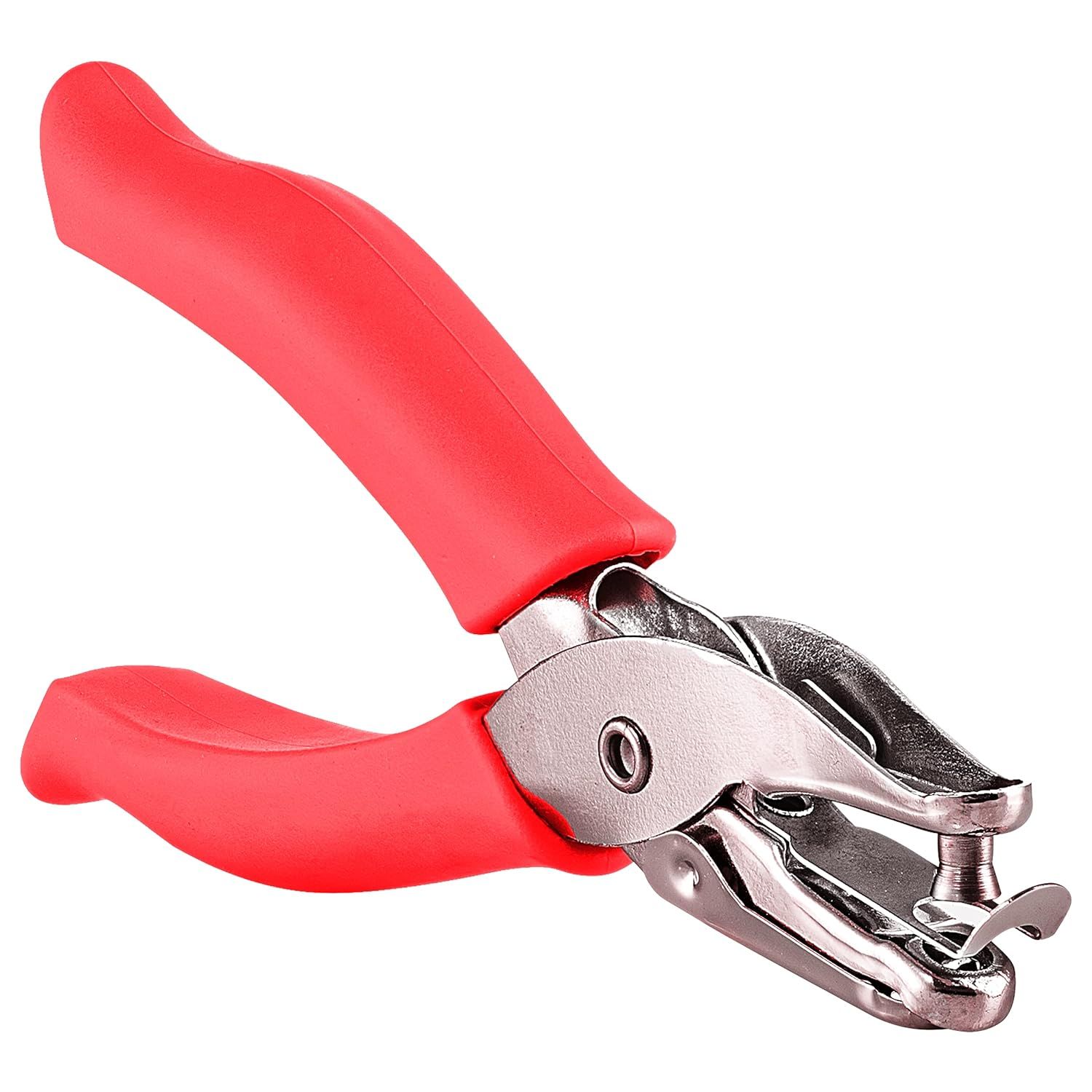 single hole punch red grip