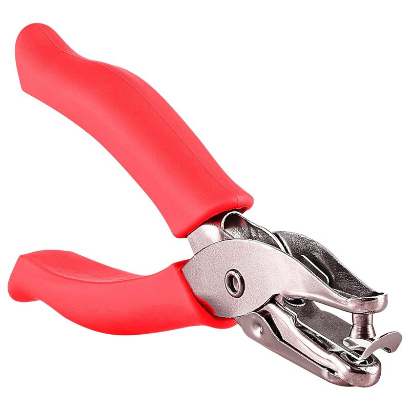 single hole punch red grip