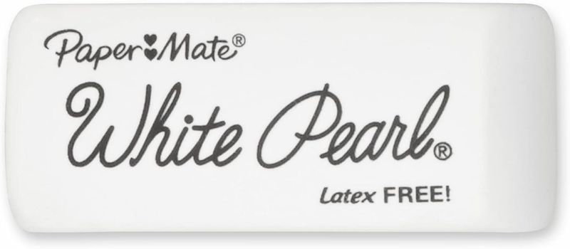 WHITE PEARL CLUTCH ERASER 3PK