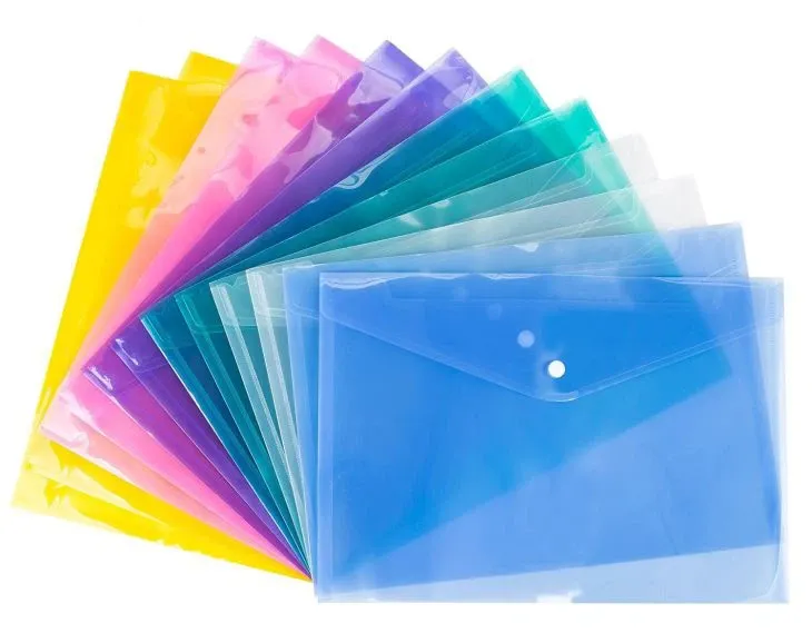 TRANSLUCENT V-FLAP LETTER SIZE ENVLOPE FOLDER  SIDE LOAD