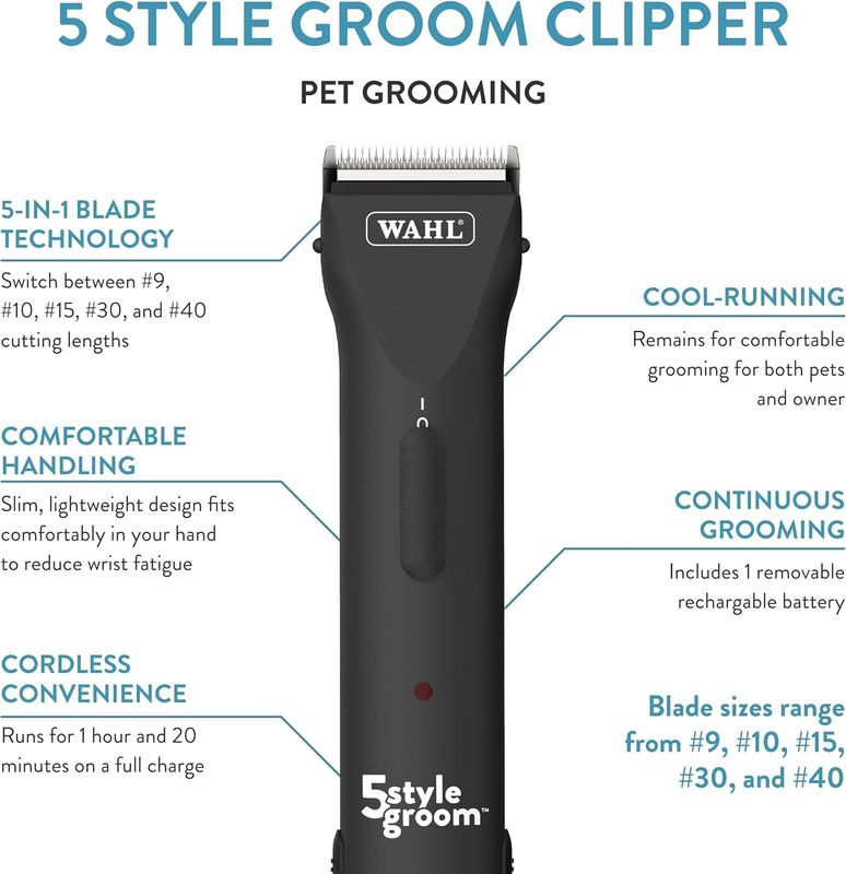 5 Style Groom Cordless HAIR Clipper WHAL ARCO BLACK