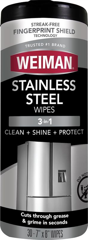 WEIMAN STAINLESS STEEL WIPES 30ct